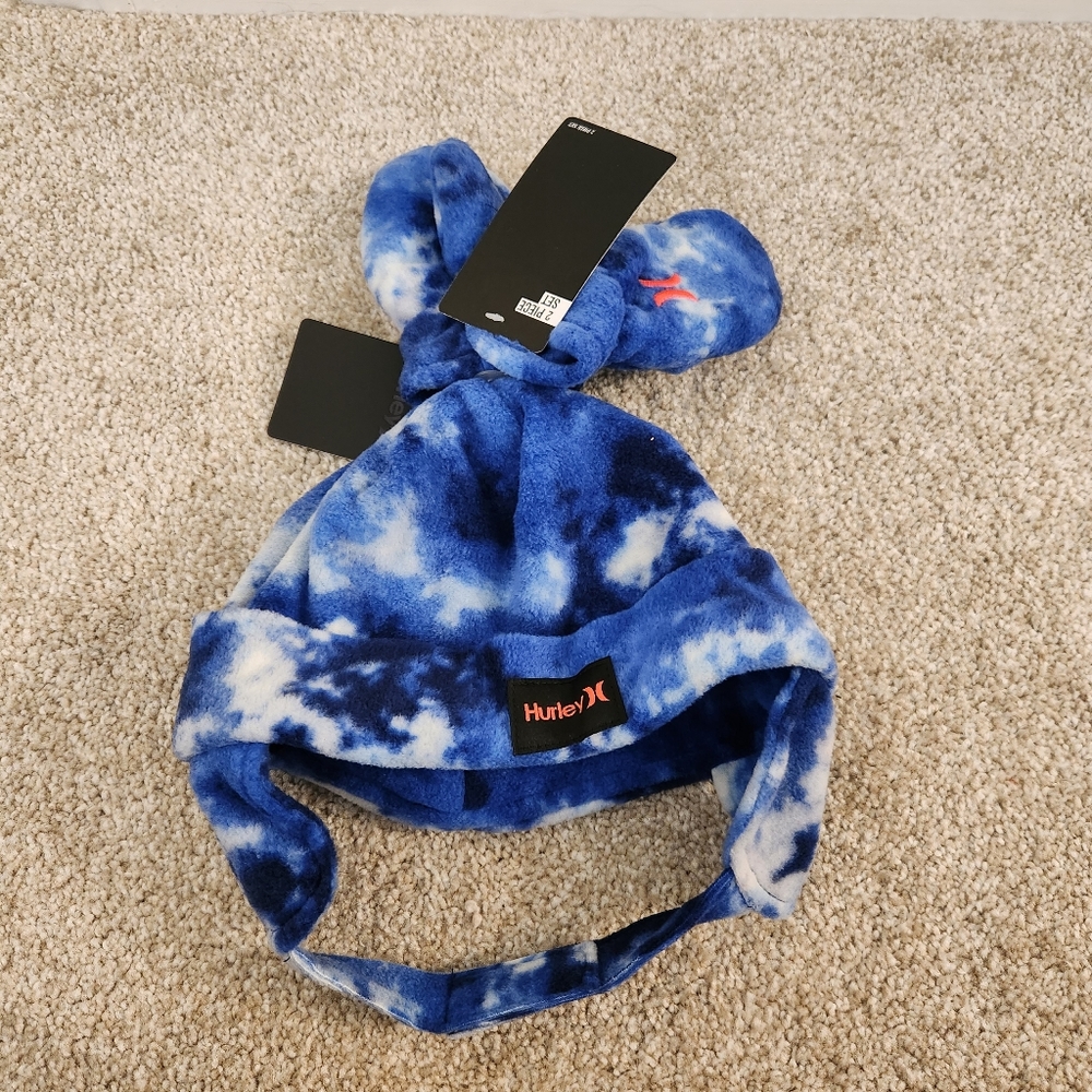 New with tags! Toddler Boy's 2pc Hurley Hat and Gloves in Midnight Navy
